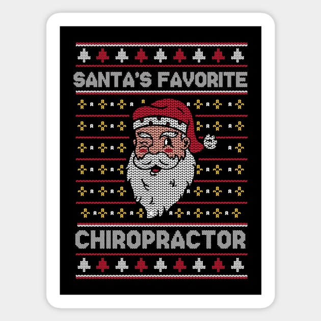 Santa's Favorite Chiropractor // Funny Ugly Christmas Sweater // Chiro Holiday Xmas Sticker by Now Boarding